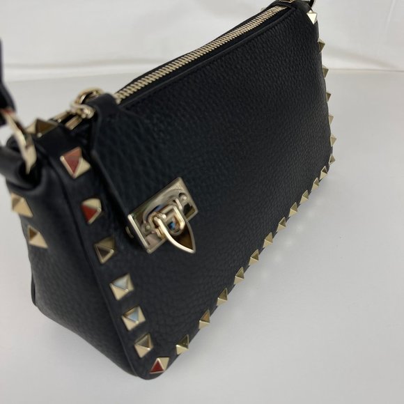 New Valentino Small Rockstud Grainy Calfskin Shoulder Bag - Picture 3 of 11